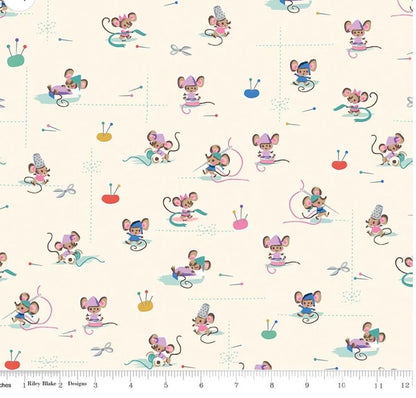 In Stock! Wishes Workers Vintage White Sparkle by Jill Howarth for Riley Blake Designs - Sold by Half Yard