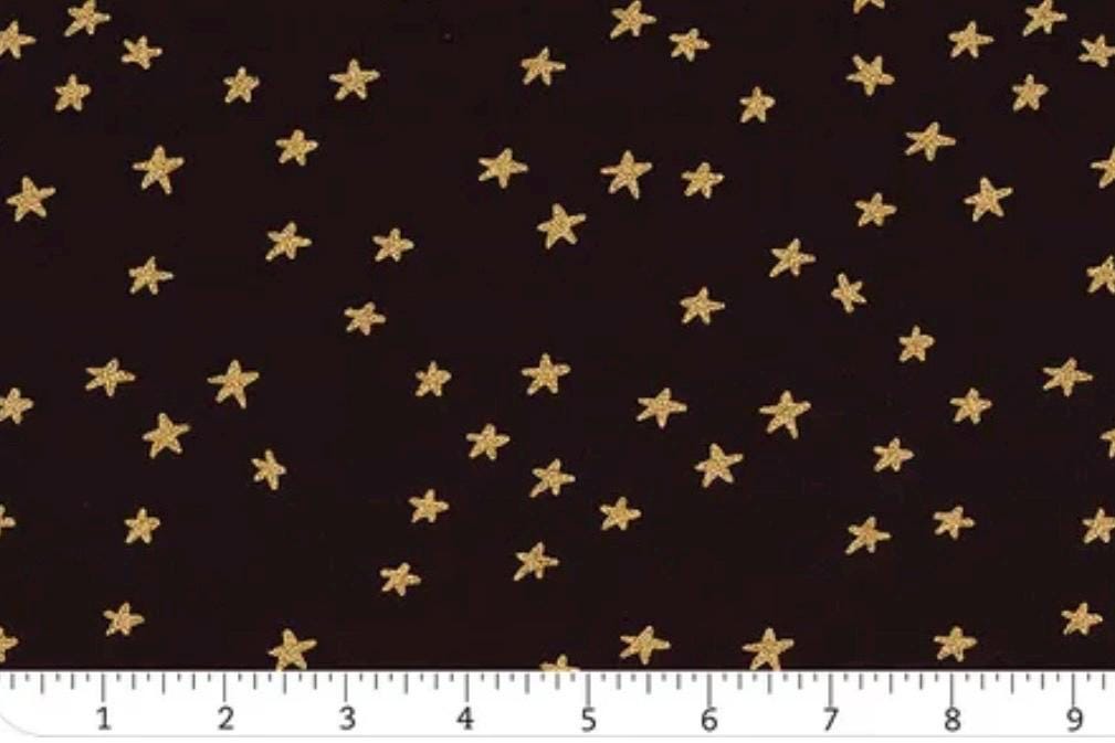 Ruby Star Society - Starry Collection - Starry Gold on Black Metallic - RS4109-50Mn - Sold by Half Yard
