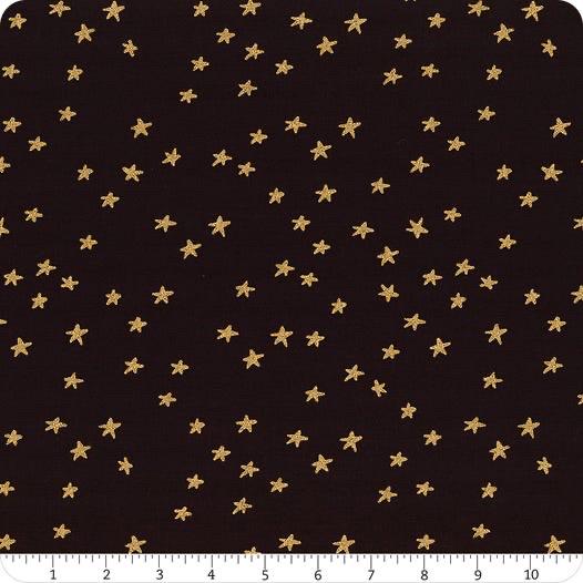 Ruby Star Society - Starry Collection - Starry Gold on Black Metallic - RS4109-50Mn - Sold by Half Yard
