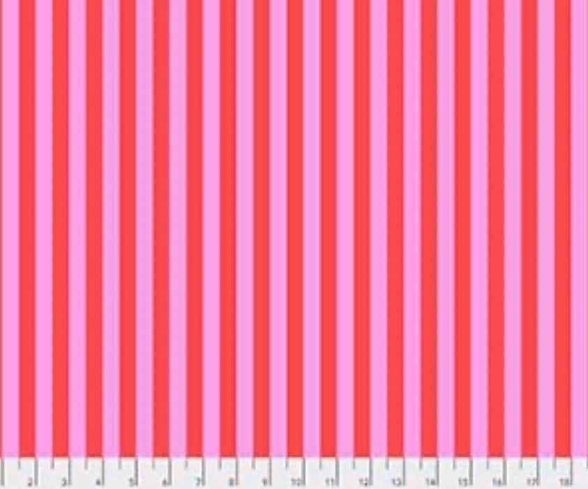 All Stars Tent Stripe by Tula Pink - TP069 Poppy Pink 226 - Sold by Half Yard