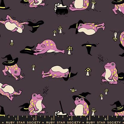 Freaky Familiar- by Ruby Star Society - Frogmiliars RS 5192 15 - Eggplant - Sold by Half Yard