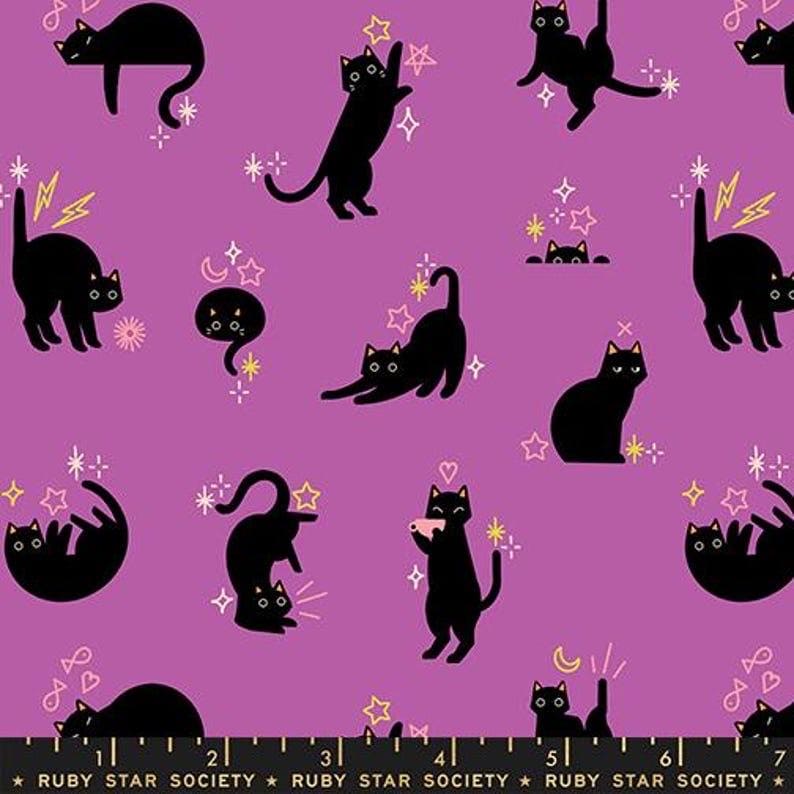 In Stock! Ruby Star Society Freaky Familiars Catwalk in Witchy RS5193 13 - Halloween Fabric Sold in Half Yard Increments, Cut Continuously