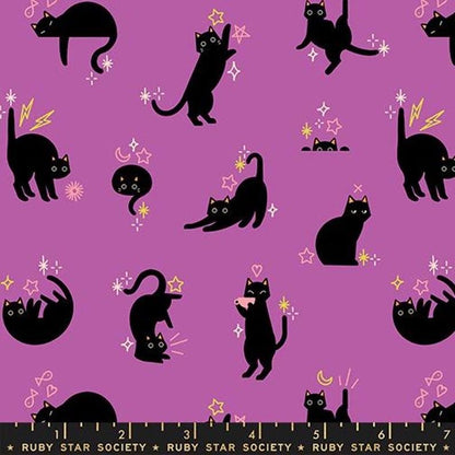 In Stock! Ruby Star Society Freaky Familiars Catwalk in Witchy RS5193 13 - Halloween Fabric Sold in Half Yard Increments, Cut Continuously