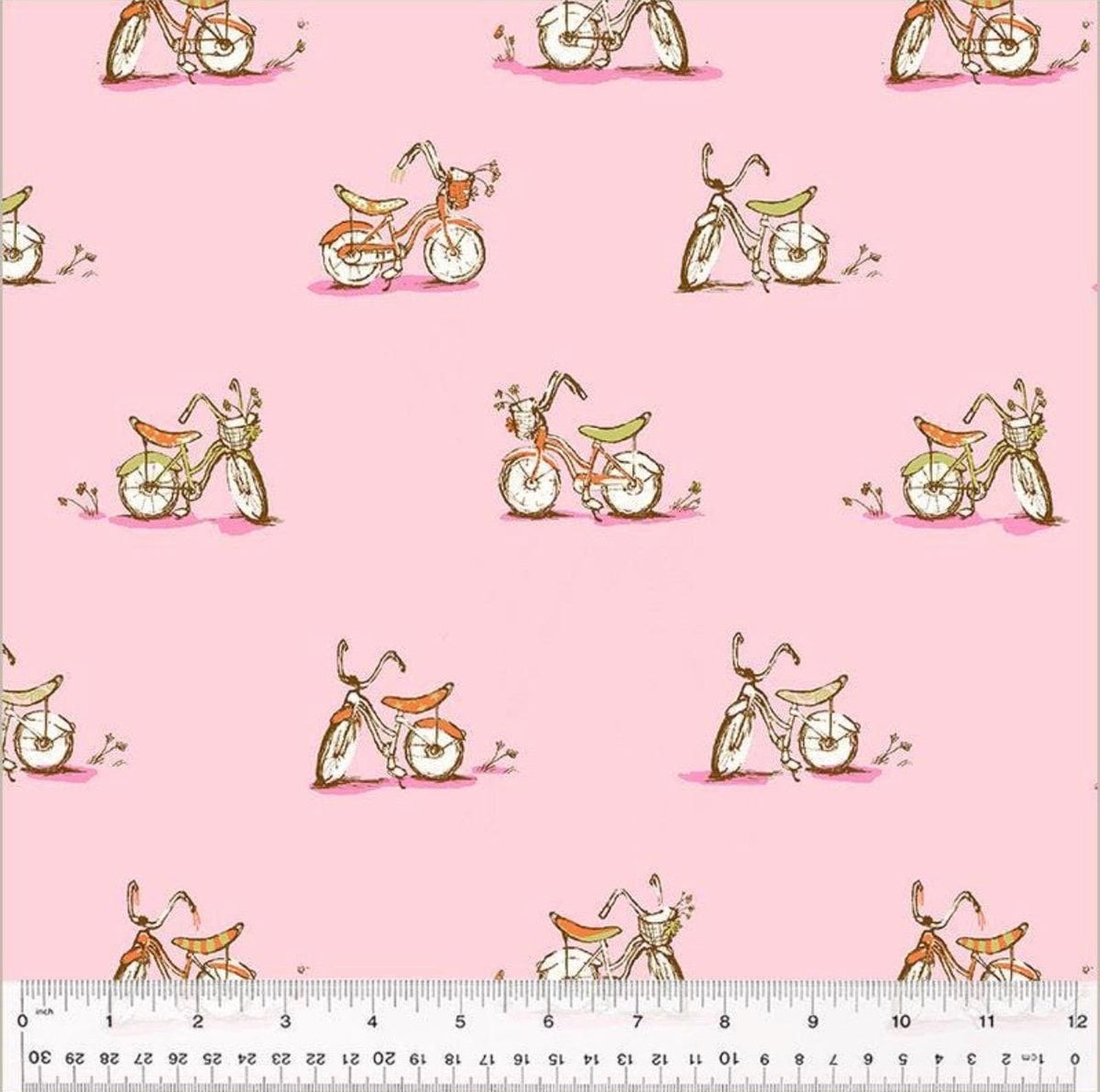 Dream Bike Pink - Studio Edit - Heather Ross - Windham Fabrics - Quilters Cotton 54327D-6 - Sold by Half Yard