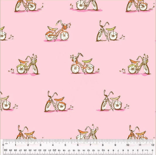 Dream Bike Pink - Studio Edit - Heather Ross - Windham Fabrics - Quilters Cotton 54327D-6 - Sold by Half Yard