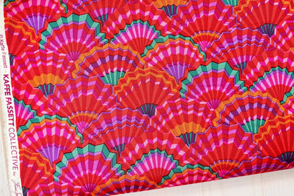 Paper Fans in Red from Kaffe Fassett Collective Stash Collection for Free Spirit Fabric - Sold by the Half Yard