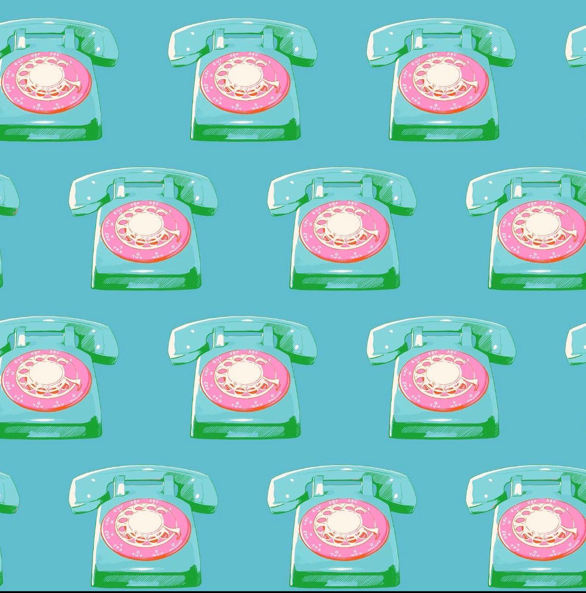 Preorder - Sparkle Mart Telephones Dark Turquoise Ruby Star Society RS0121 16 - Sold by the Half Yard