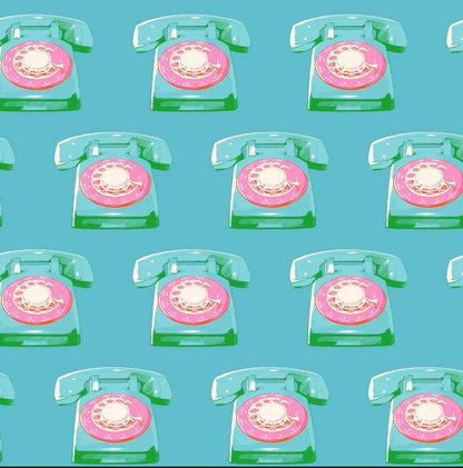 Preorder - Sparkle Mart Telephones Dark Turquoise Ruby Star Society RS0121 16 - Sold by the Half Yard