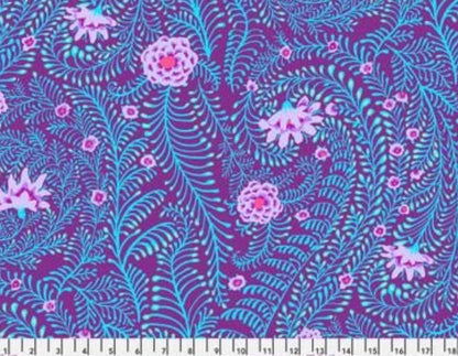 Kaffe Fassett, Ferns Purple, FreeSpirit, Cotton Fabric - Sold by the Half Yard