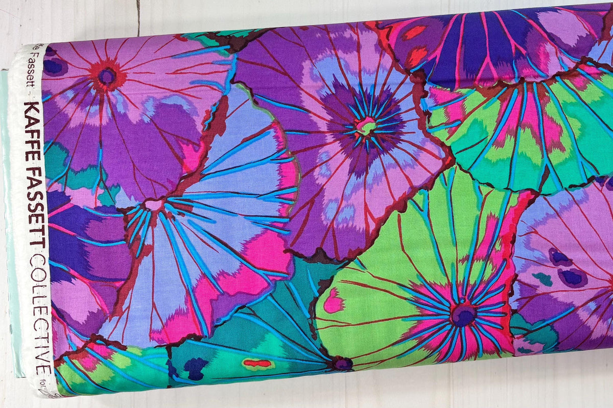 Lotus Leaf Purple Cotton Fabric - Kaffe Fassett Collective - Sold by the Half Yard