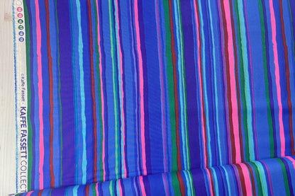 Echo Stripe - Blue - by Kaffe Fassett For Free Spirit Fabrics - Sold by Half Yard