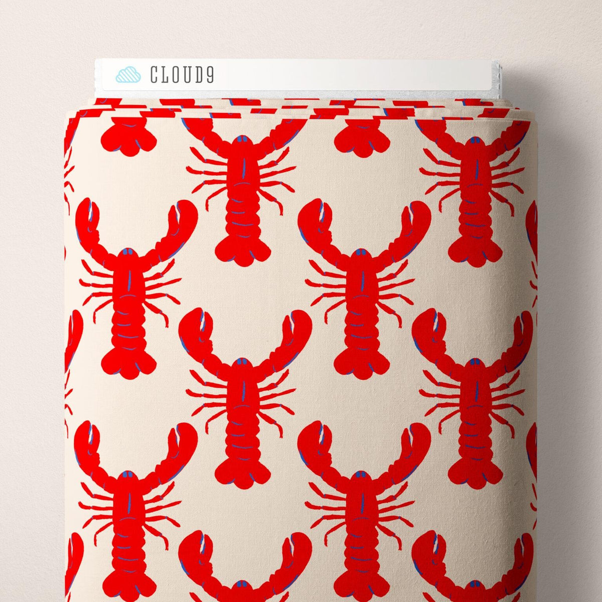 PREORDER March 27 | Lobster Lunch in Ivory/Red 229884 by Cloud9 | Sold by Half Yard