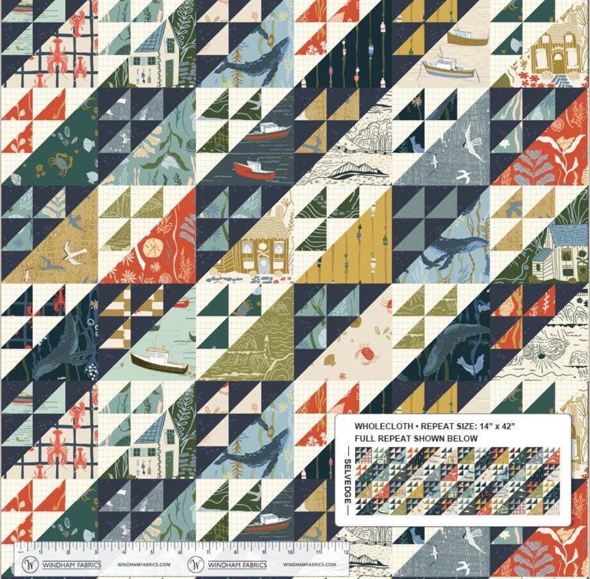 Rocky Coasts Whole Cloth in Multi (55407d-x) | Rocky Coast | Cassandra Zaniboni | Windham | Sold by Half Yard