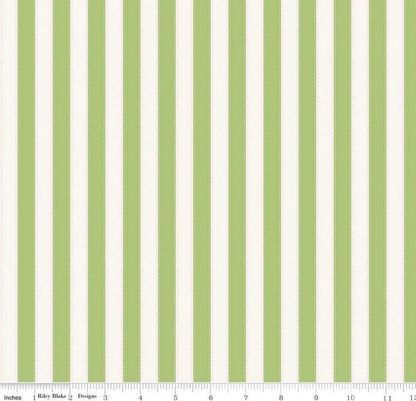 PRE-Order November | The World of Strawberry Shortcake™ Stripes Green, Sold by Half Yard