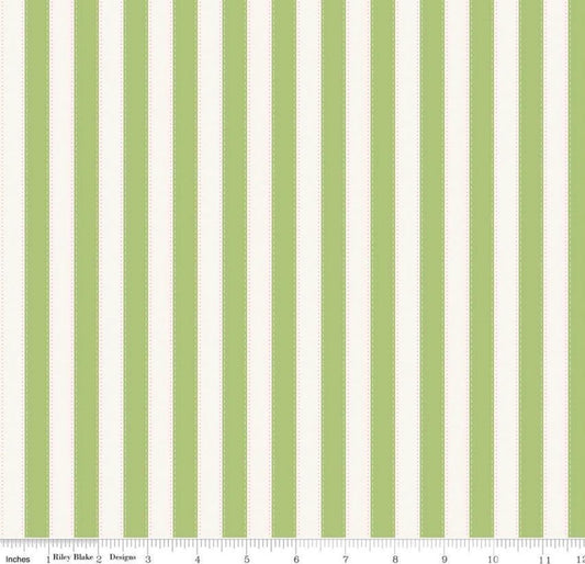 PRE-Order November | The World of Strawberry Shortcake™ Stripes Green, Sold by Half Yard