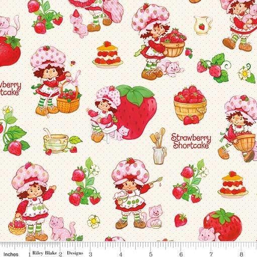PRE-Order November | The World of Strawberry Shortcake™ Main Cream, Sold by Half Yard