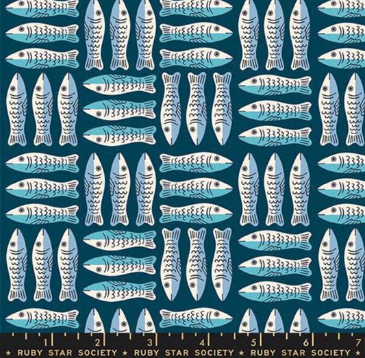 PRE-ORDER, Alexia Abegg 1-800-Calico Galaxy RS4168-15, Ruby Star for Moda Fabric, Sardines Fish, 100% Cotton, October 2026 - Sold Half Yard