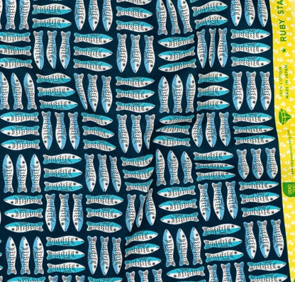 PRE-ORDER, Alexia Abegg 1-800-Calico Galaxy RS4168-15, Ruby Star for Moda Fabric, Sardines Fish, 100% Cotton, October 2026 - Sold Half Yard