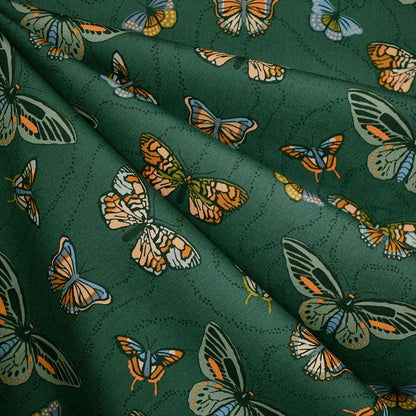 Butterfly Cotton Fabric - Happy Camper Free Spirited - Maureen Cracknell for Art Gallery HPC-64604 - Sold by the Half Yard