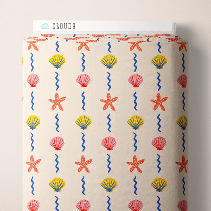 PREORDER March | Italian Summer | Seashell Stripes 229889 by Cloud9 | Sold by Half Yard