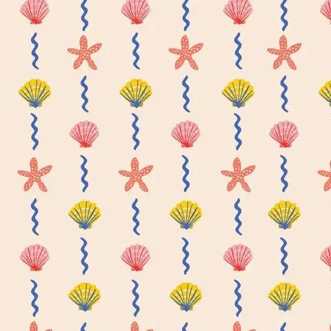 PREORDER March | Italian Summer | Seashell Stripes 229889 by Cloud9 | Sold by Half Yard