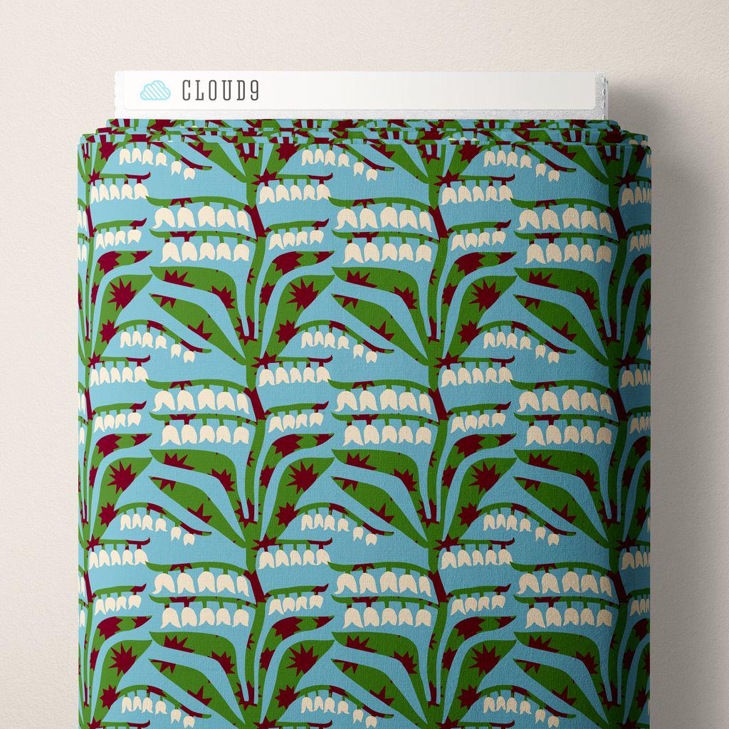 PREORDER Dec 26 | Folka Lily | Blue/Green 229902 by Cloud9 | Sold by Half Yard