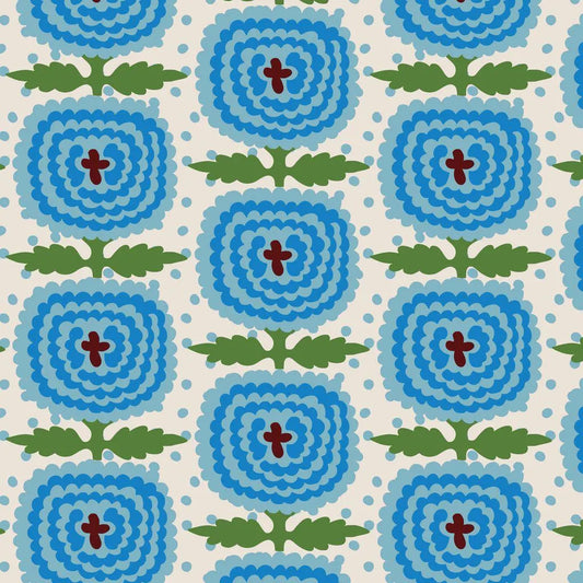 PREORDER Dec 26 | Folka Zinnia Blue 229913 by Cloud9 | Sold by Half Yard
