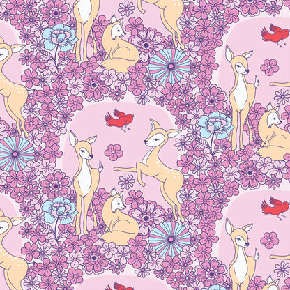 PREORDER Dec 26 | Forest Friends by The Good Twin | Floral Deer 228666 by Cloud9 | Sold by Half Yard