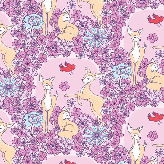 PREORDER Dec 26 | Forest Friends by The Good Twin | Floral Deer 228666 by Cloud9 | Sold by Half Yard