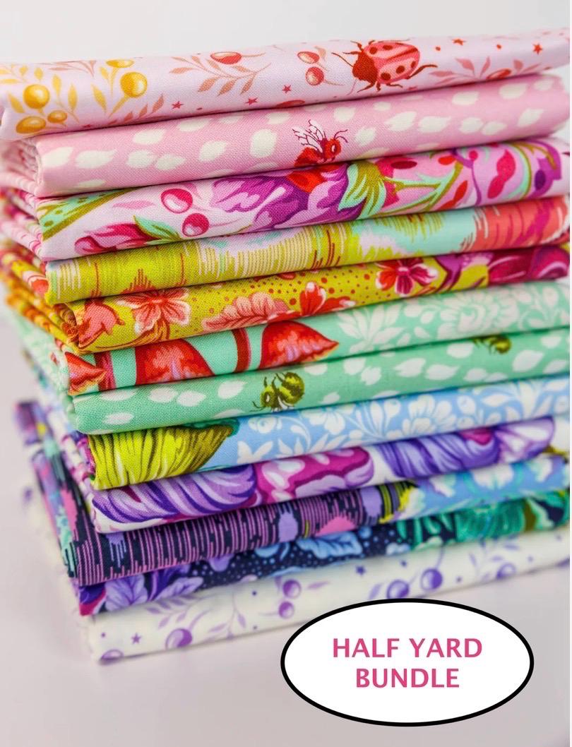 PRE-ORDER, Tula Pink Down to Earth Half Yard Bundle, FreeSpirit Fabrics, 100% Cotton, March 2027 Release
