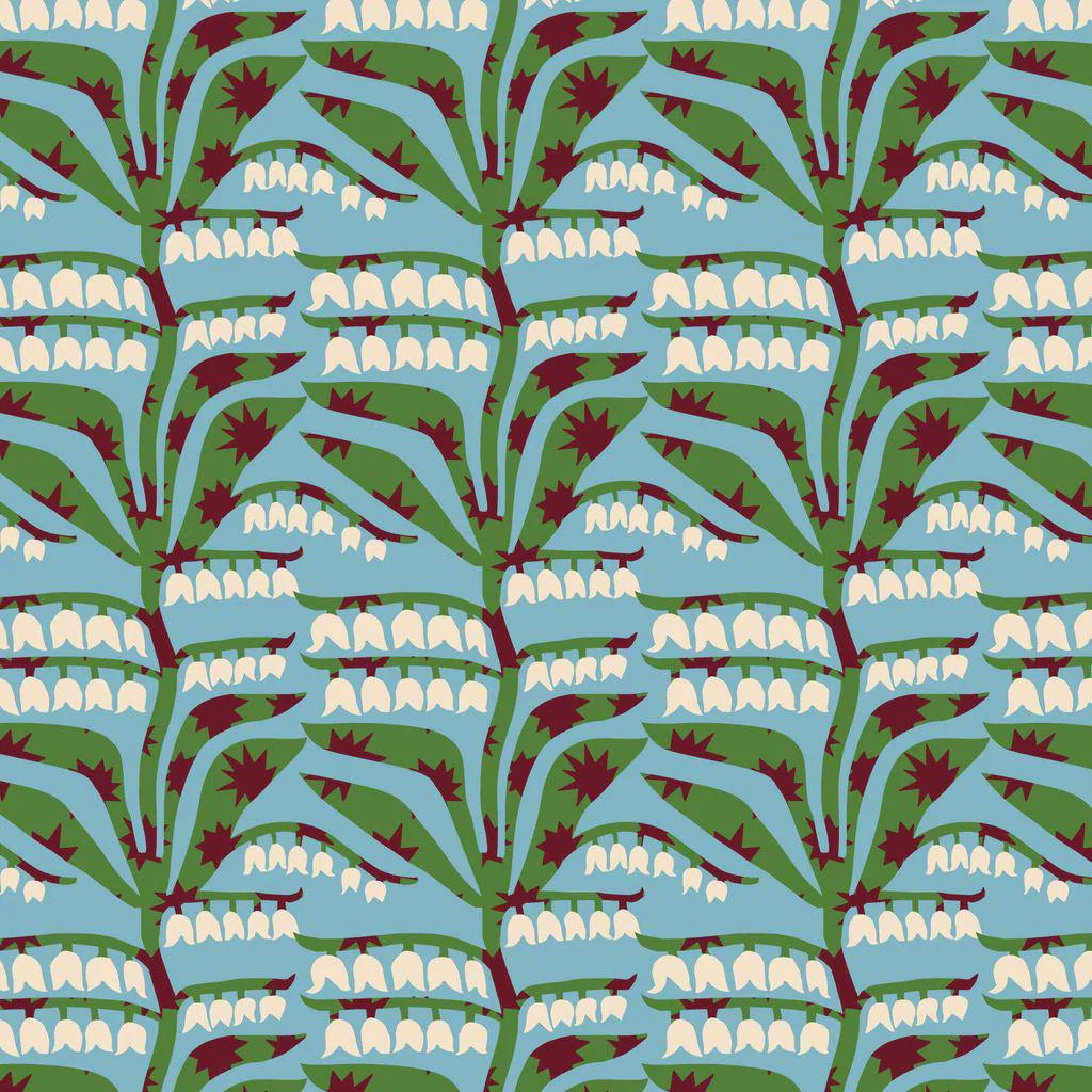 PREORDER Dec 26 | Folka Lily | Blue/Green 229902 by Cloud9 | Sold by Half Yard