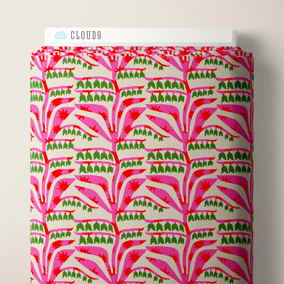 PREORDER Dec 26 | Folka Lily | Oat/Pink 229903 by Cloud9 | Sold by Half Yard