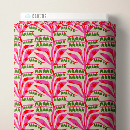 PREORDER Dec 26 | Folka Lily | Oat/Pink 229903 by Cloud9 | Sold by Half Yard