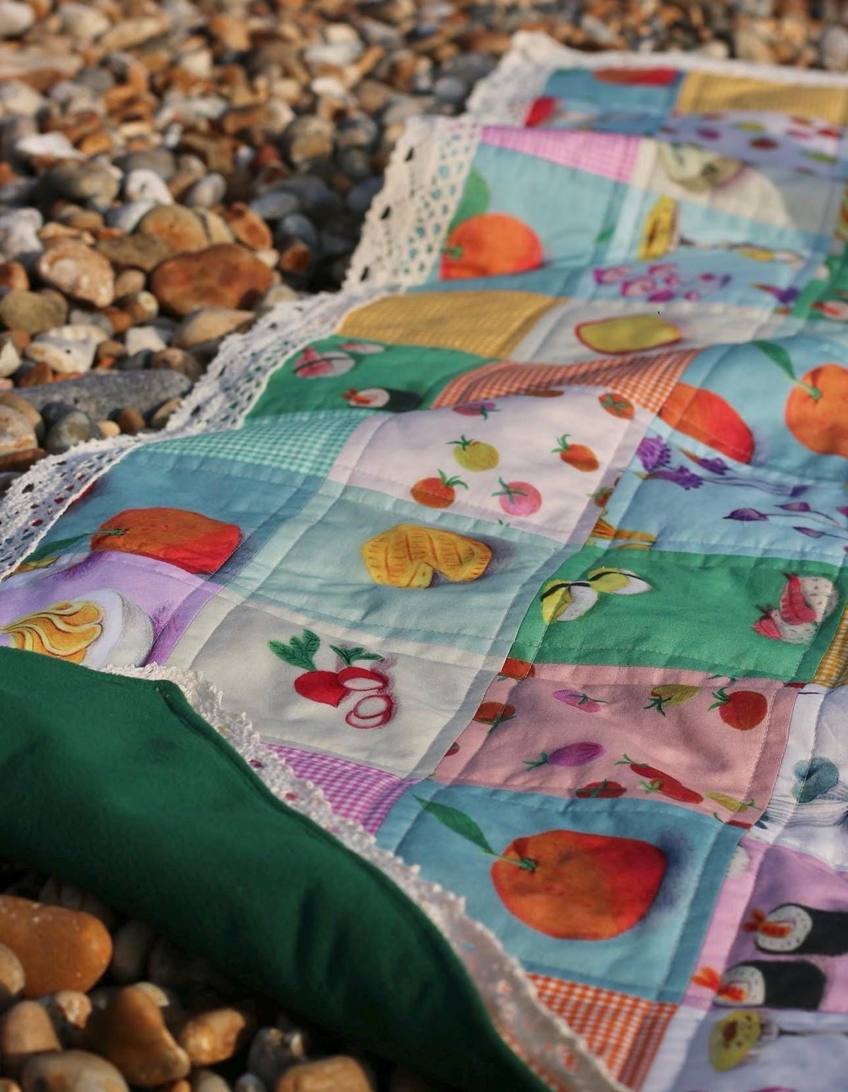 PRE-Order Heather Ross- Market - Cotton Lawn - Mushrooms on pale pink | Sold Half Yard - May 2027