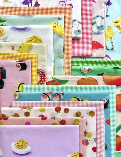 PRE-Order Heather Ross- Market - Cotton Lawn - Sushi on Pink | Sold Half Yard - May 2027