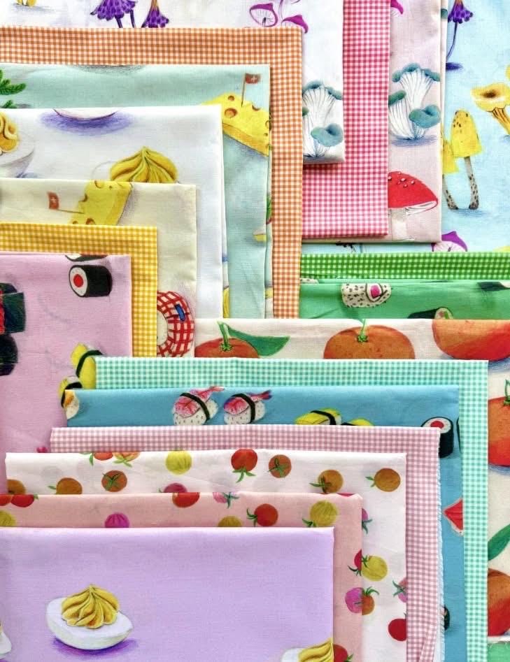 PRE-Order Heather Ross- Market - Cotton Lawn - Sushi on green | Sold Half Yard - May 2027