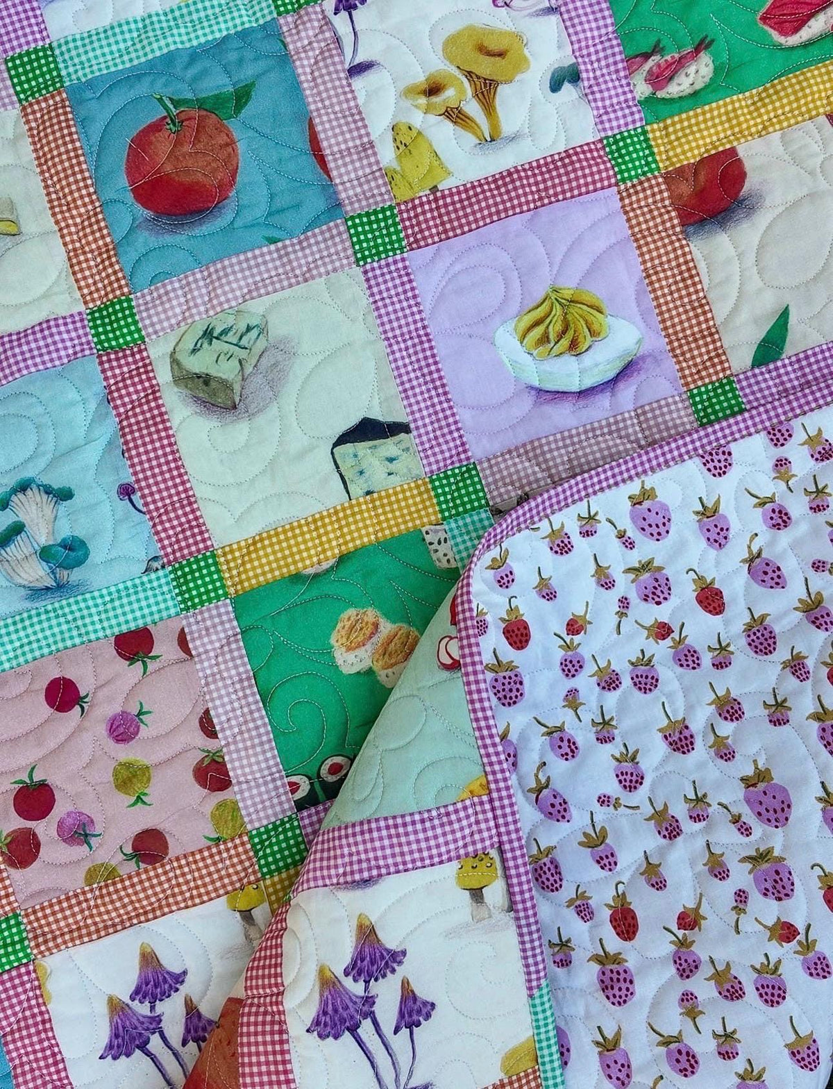 PRE-Order Heather Ross- Market - Cotton Lawn - Mushrooms on pale pink | Sold Half Yard - May 2027